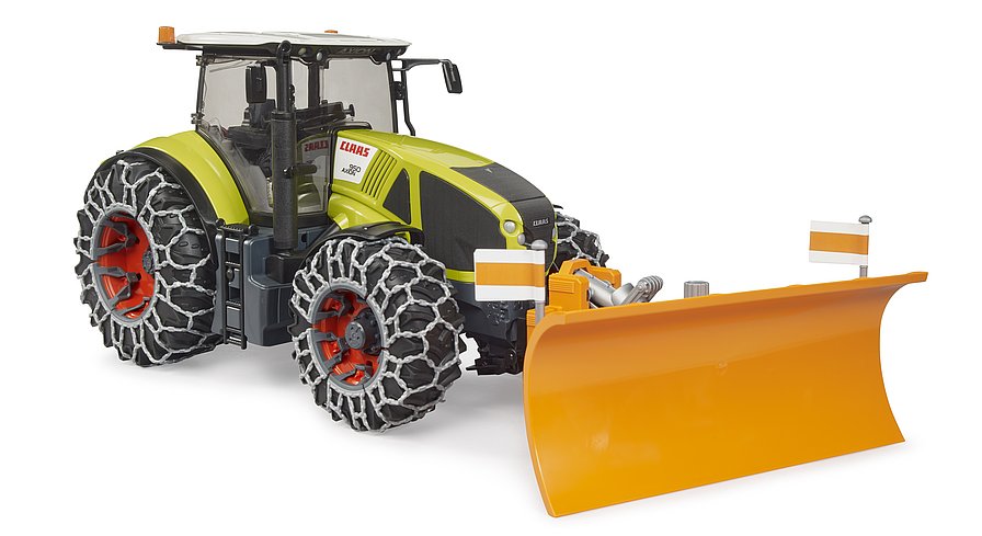 Claas Axion 950 with Snow Chains & Snow Plow Blade