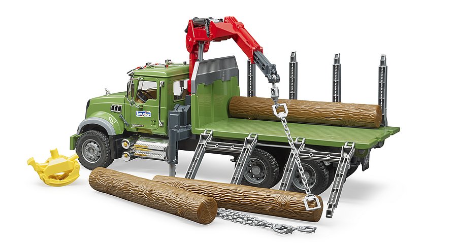 Mack Granite Timber Truck w/Crane 3 Logs