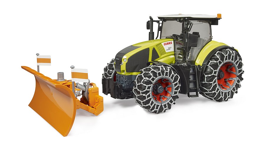 Claas Axion 950 with Snow Chains & Snow Plow Blade