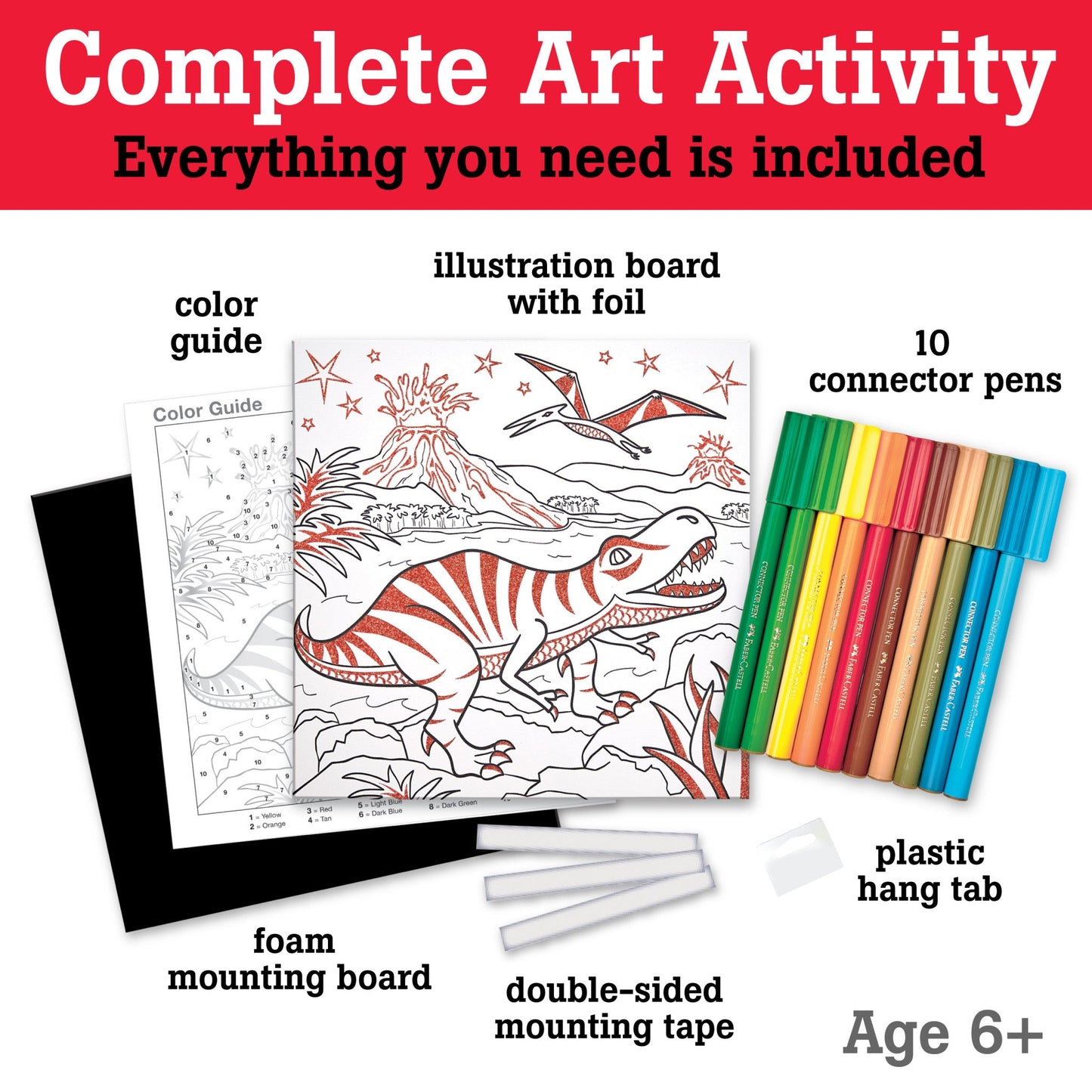 Foil Fun Color by Number T-Rex