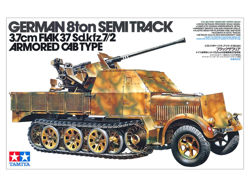 German 8ton Semi Track 3.7cm Flak 37 Sd.kfz.7/2 Armored Cab Type 1/35