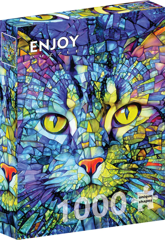 Enjoy - Fiona the Stained Glass Cat 1000pc jigsaw puzzle