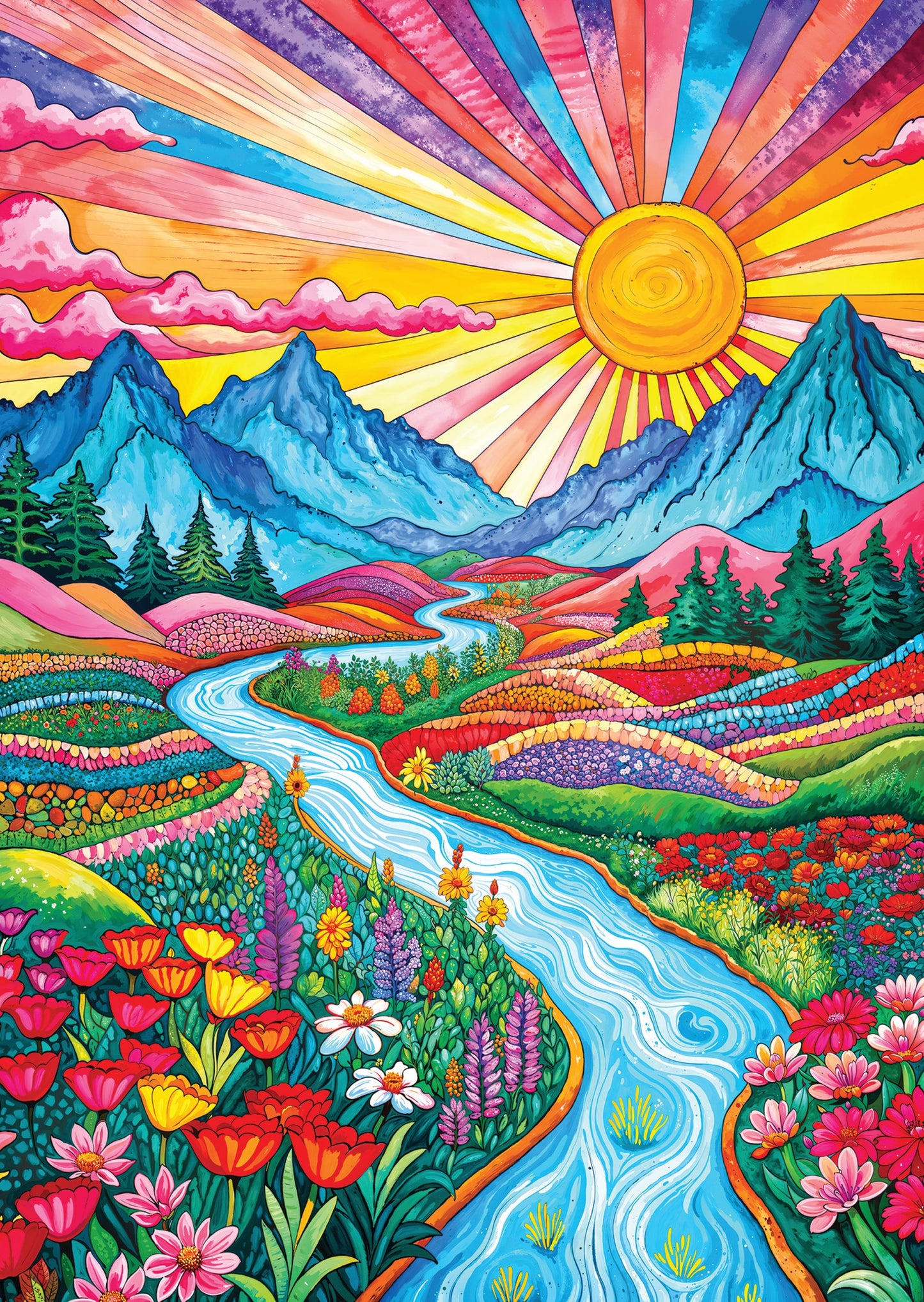Enjoy - Colorful Highlands 1000pc jigsaw puzzle