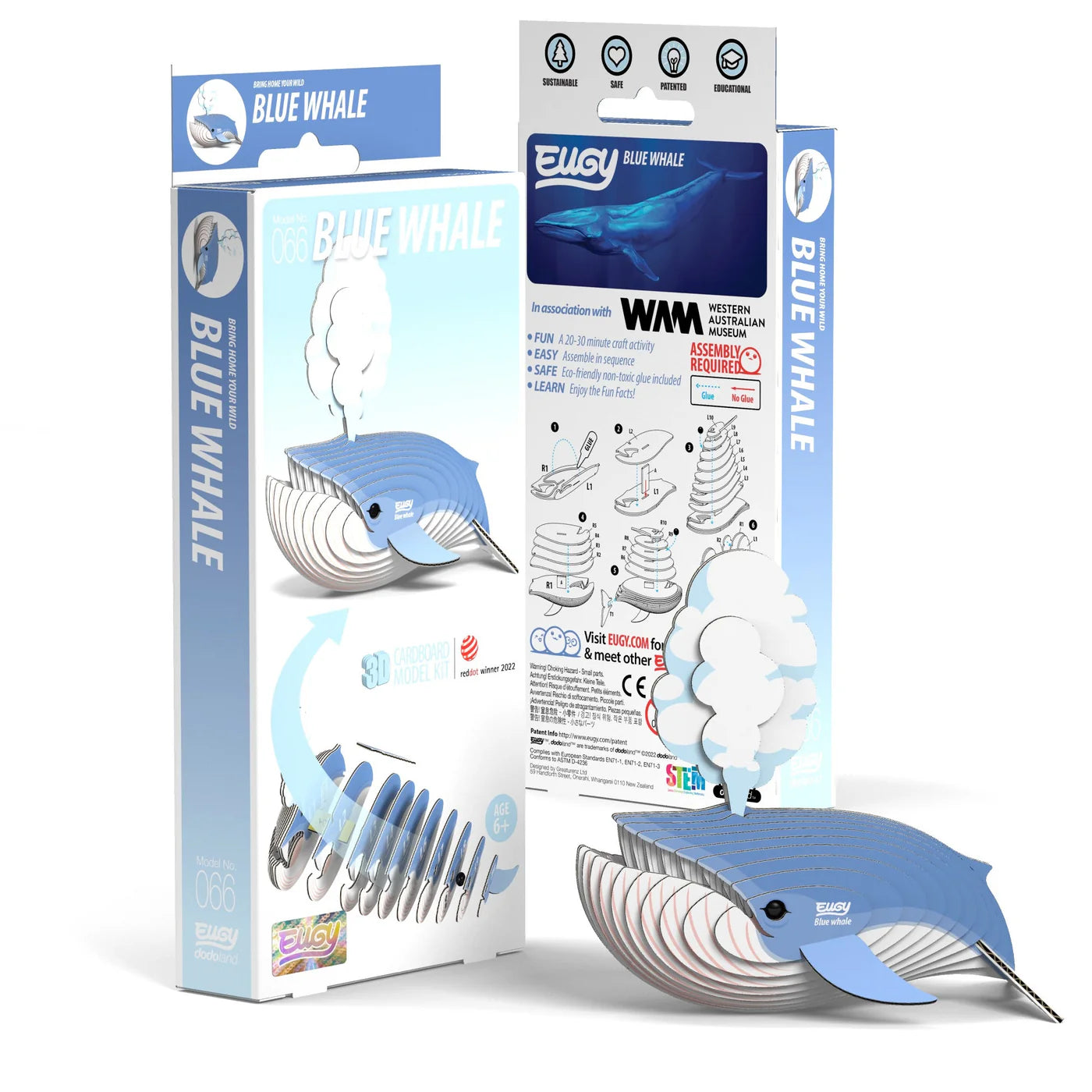 Eugy Blue Whale 3D Cardboard Model Kit