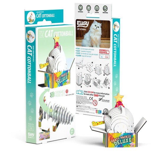 Eugy Cat Cottonball 3D Cardboard Model Kit