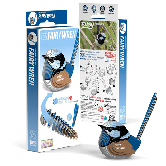 Eugy Fairy Wren 3D Cardboard Model Kit