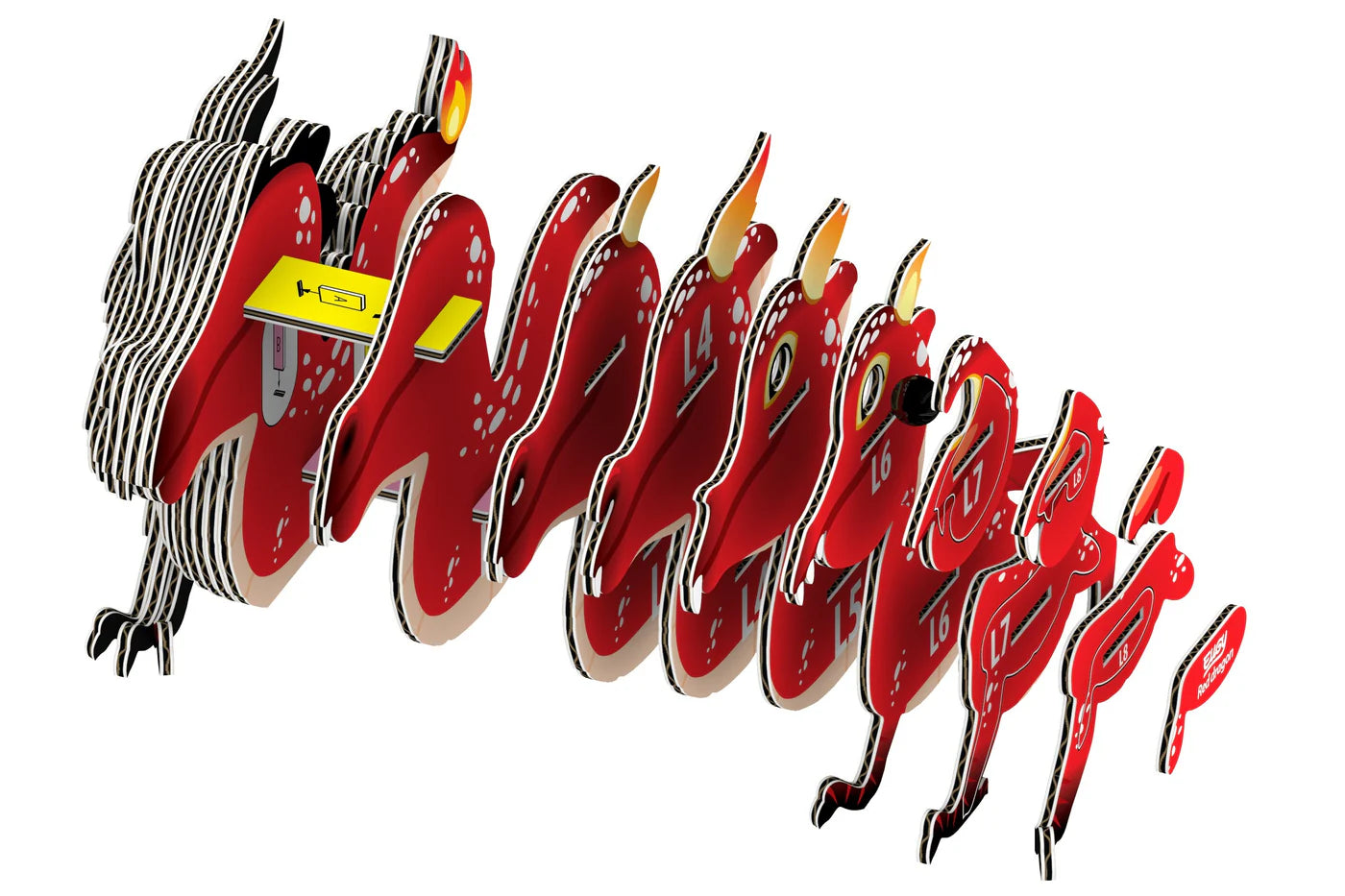 Eugy Red Dragon 3D Cardboard Model Kit