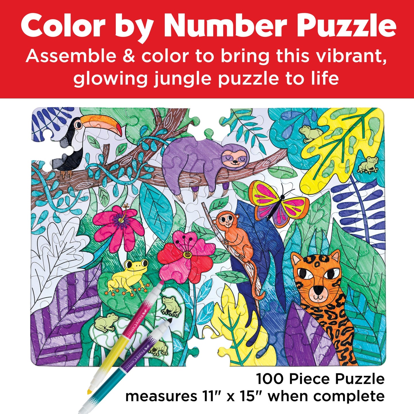 Color by Number 100pc Jungle Animals