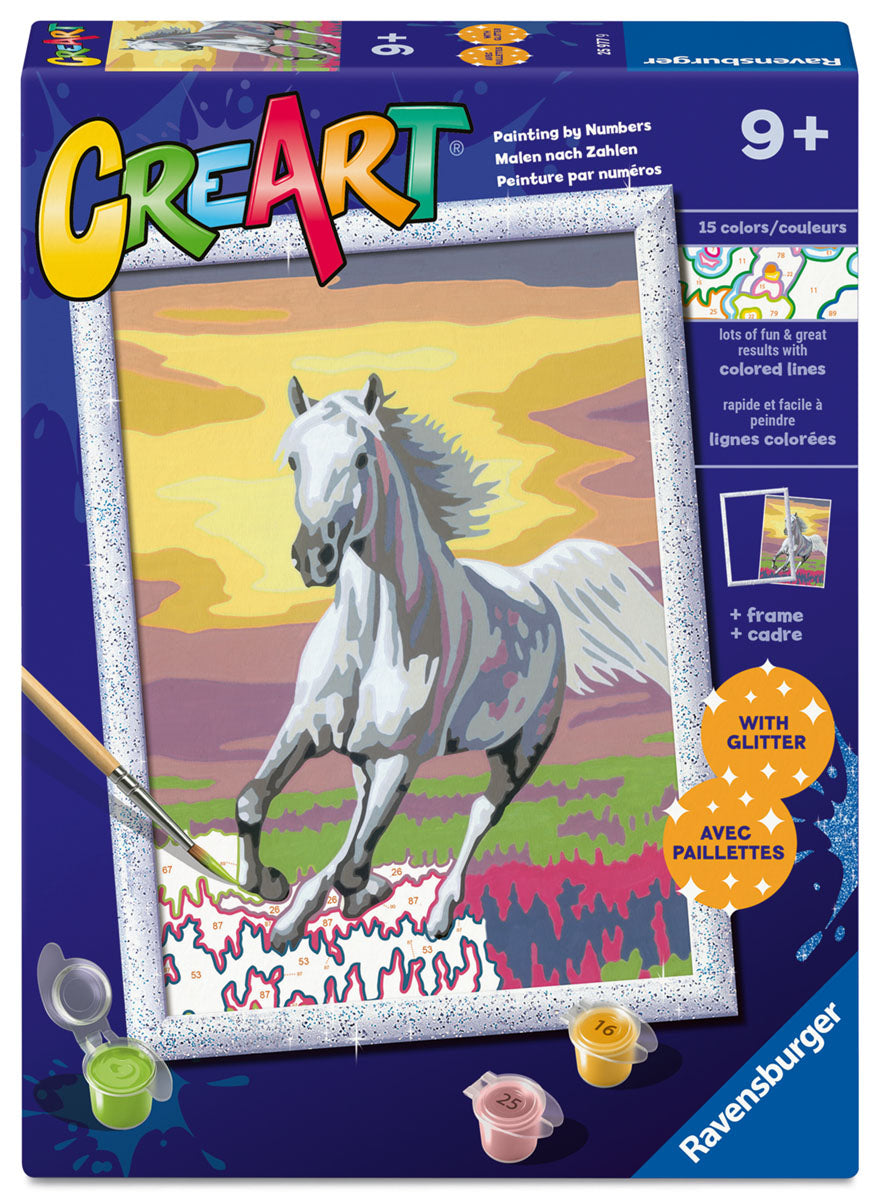 CreArt Horses at Sunset paint by number