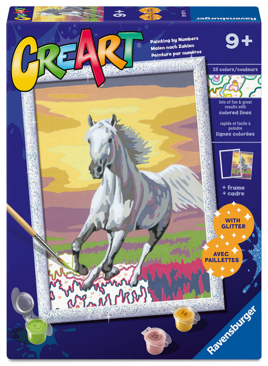 CreArt Horses at Sunset paint by number