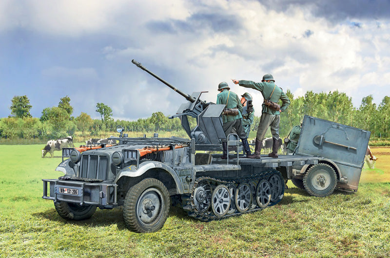 SD. Kfz. 10/4 with FlaK 30 and crew 1/35