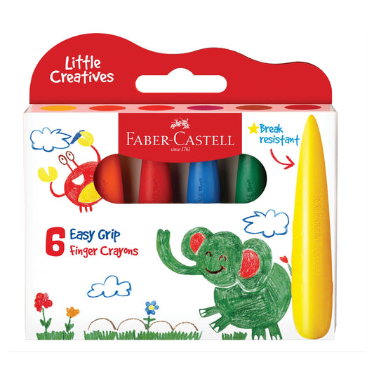 Little Creatives Easy Grip Finger Crayons 6pc