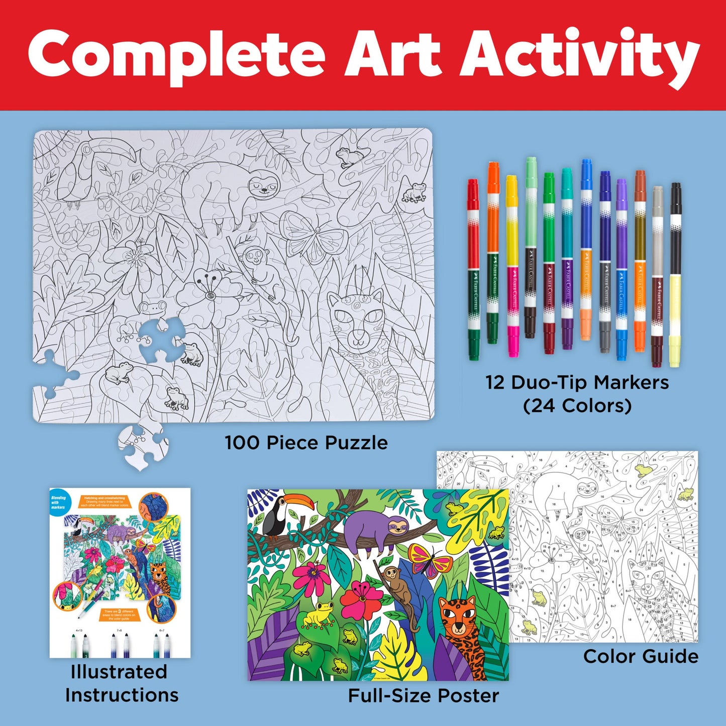 Color by Number 100pc Jungle Animals
