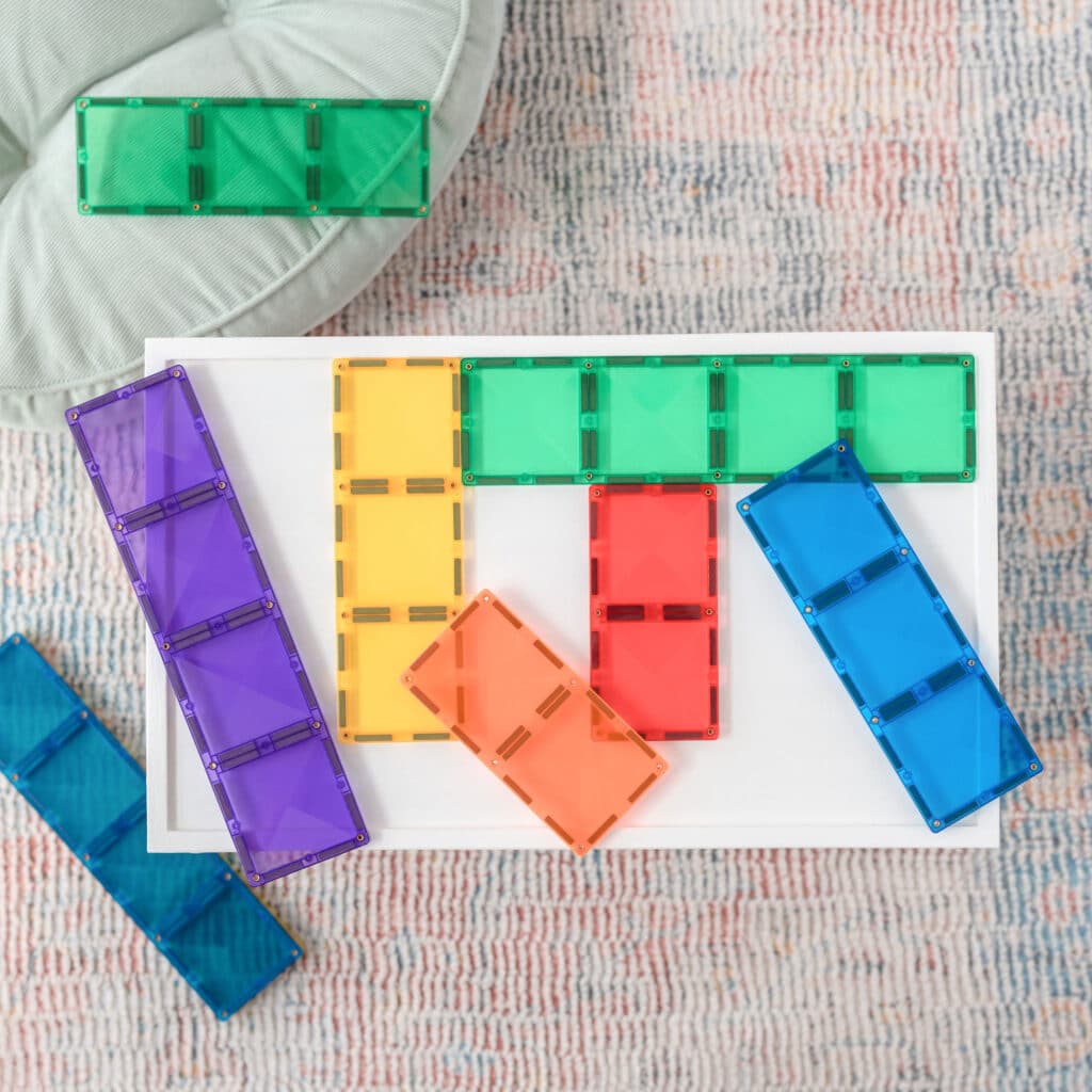 Connetix Rainbow Rectangle Pack 18pc Magnetic Tiles