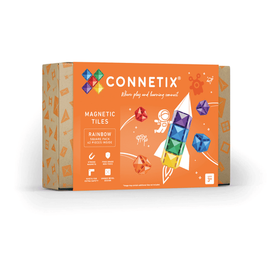 Rainbow Square Pack 42pc Magnetic Tiles