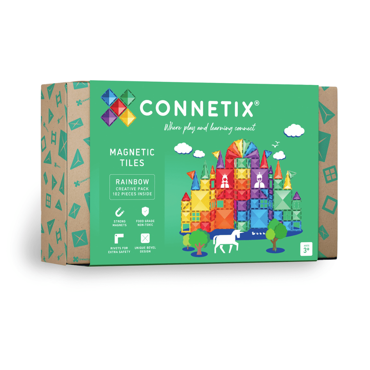 Connetix Rainbow Creative Pack 102pc Magnetic Tiles