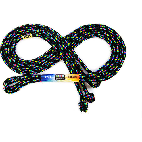 16' Confetti Jump Rope Black