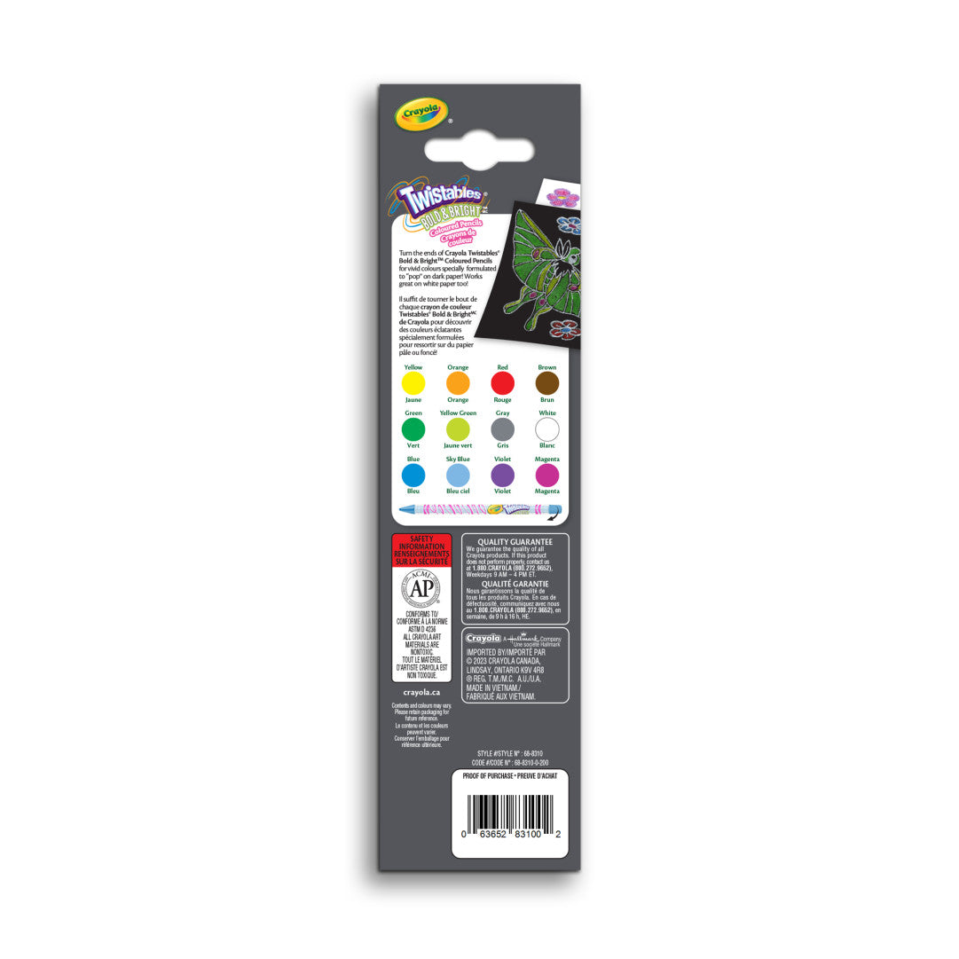 Twistable Bold & Bright 12 Coloured Pencils