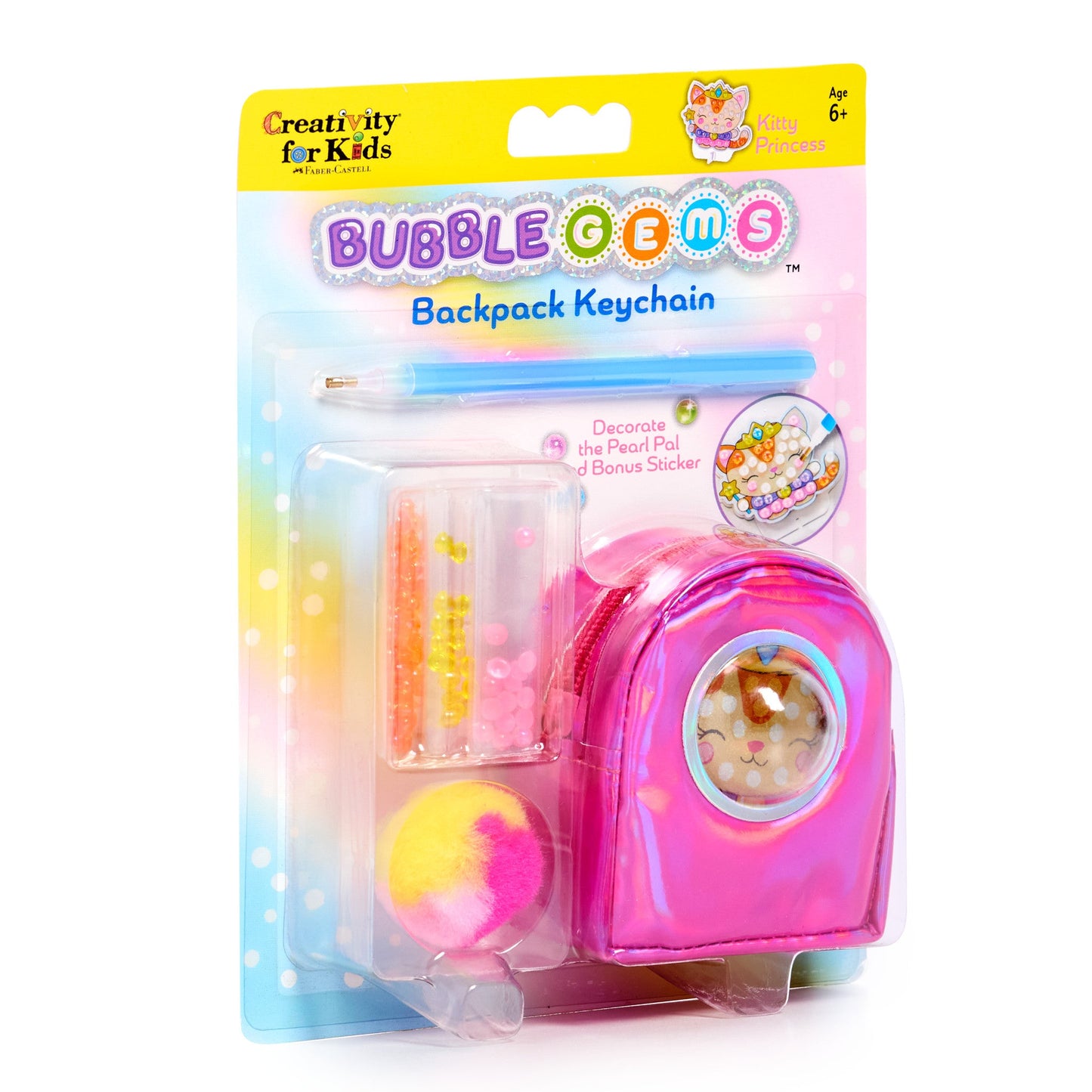 Bubble Gems Kitty Princess Backpack Keychain