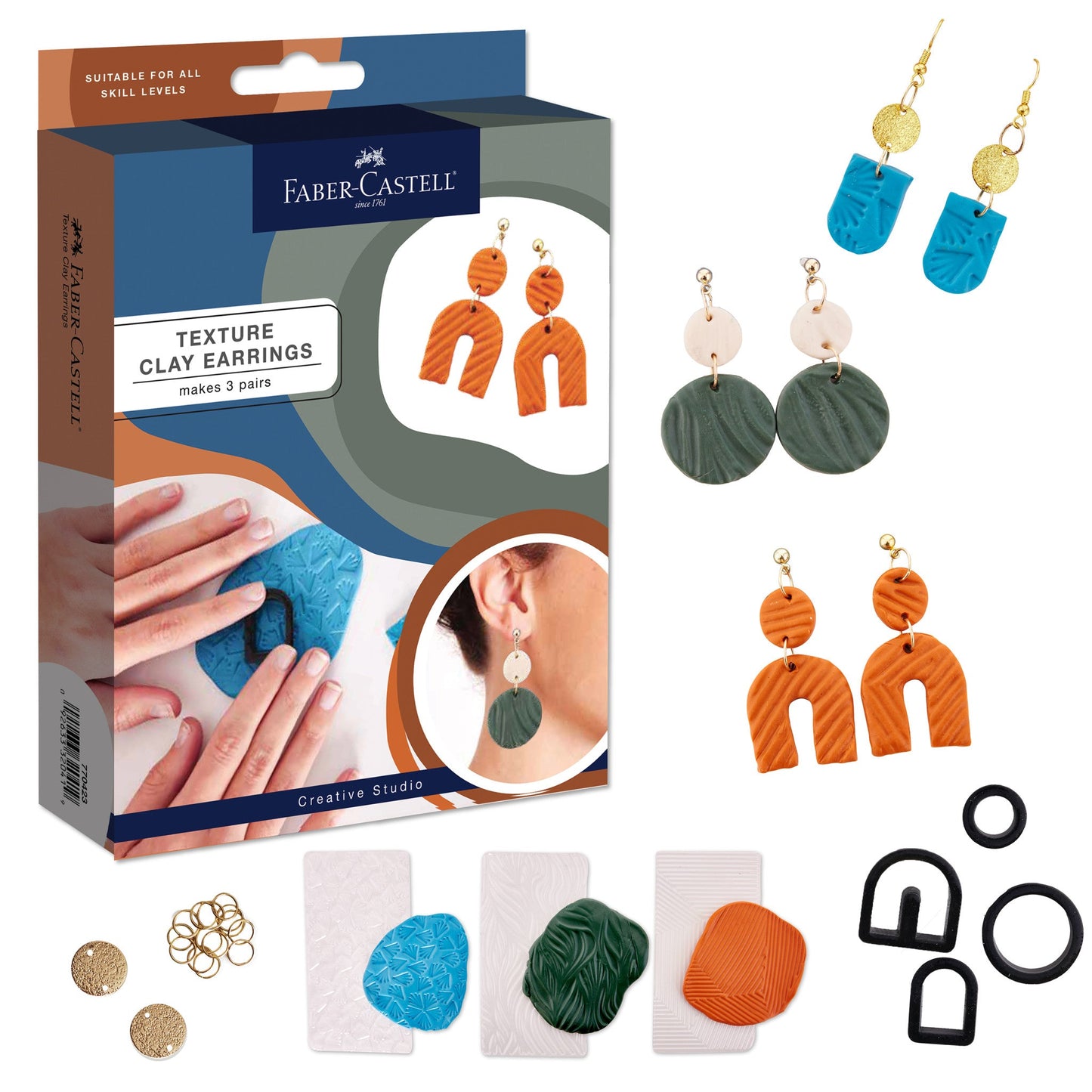 Texture Clay Earrings (makes 3 pairs)