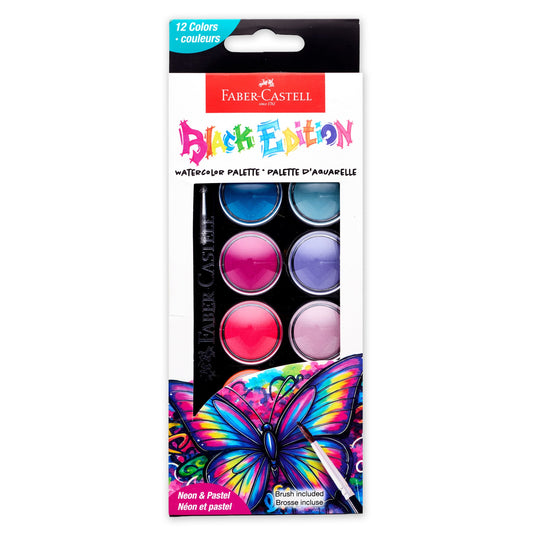 Black Edition Watercolor Palette Neon & Pastel