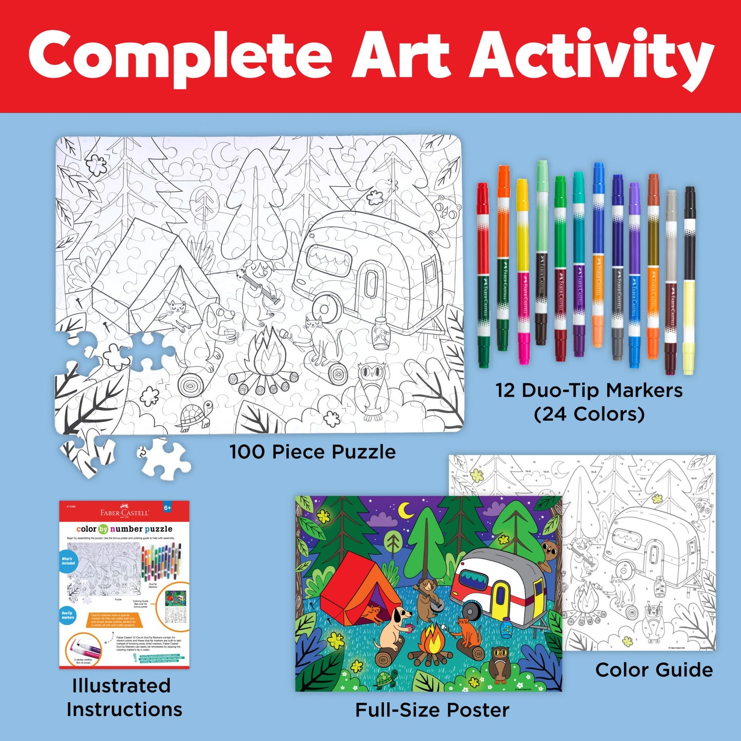 Color by Number Puzzle 100pc Camping