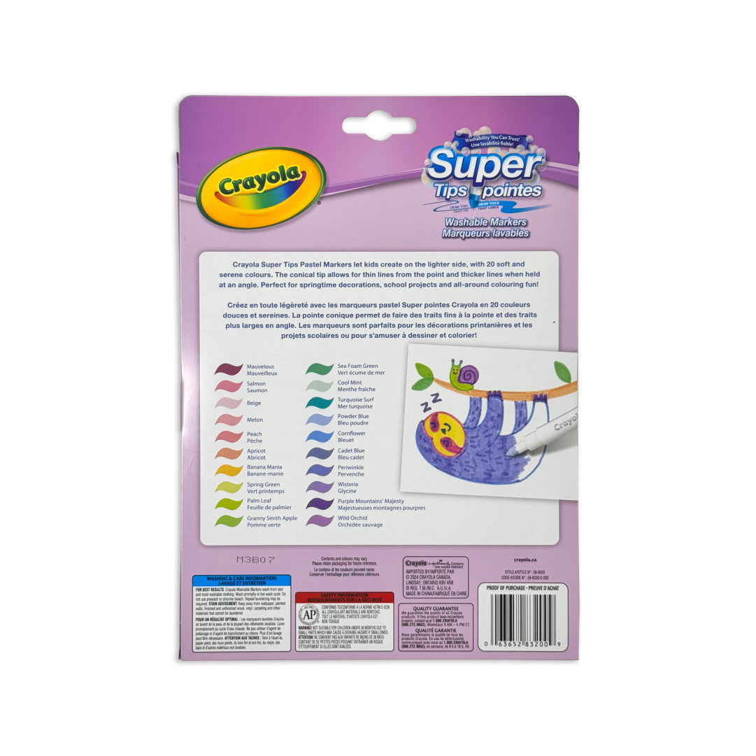 Super Tips 20 Washable Pastel Markers