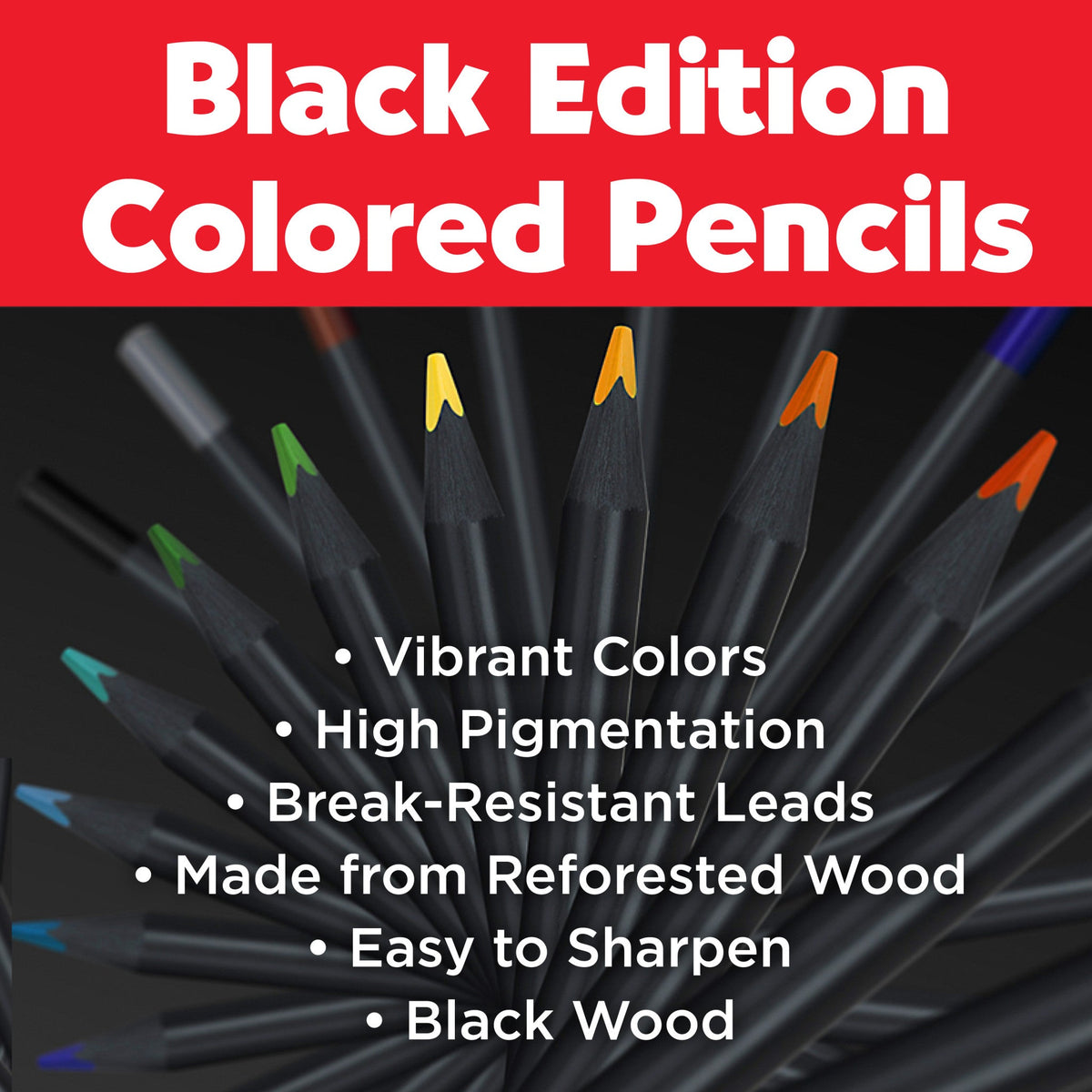 12 Color Pencils Black Edition