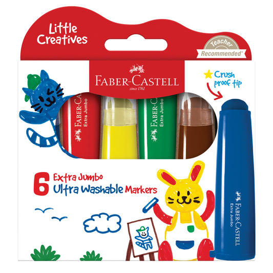 Little Creatives Jumbo Ultra Washable Markers 6pc
