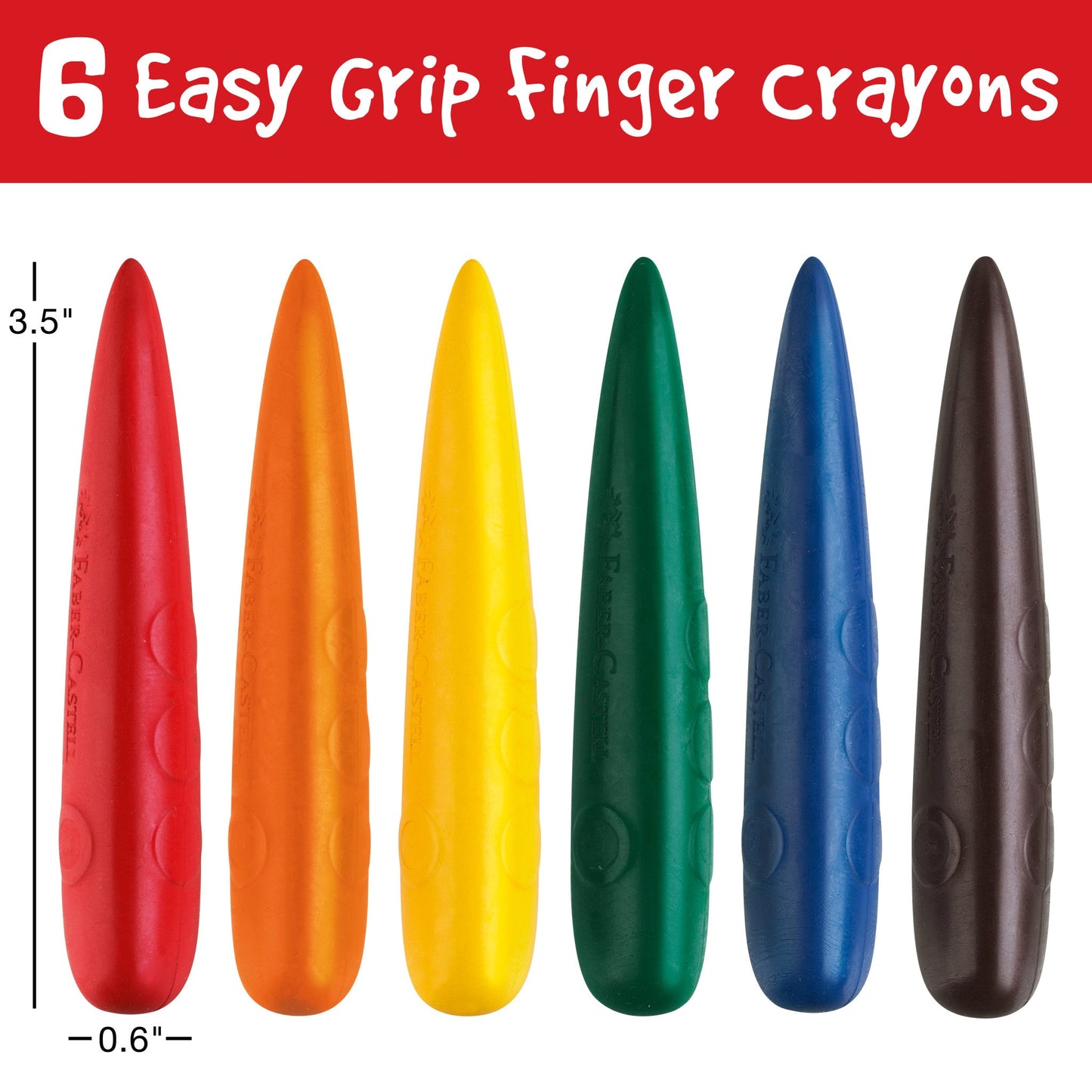 Little Creatives Easy Grip Finger Crayons 6pc
