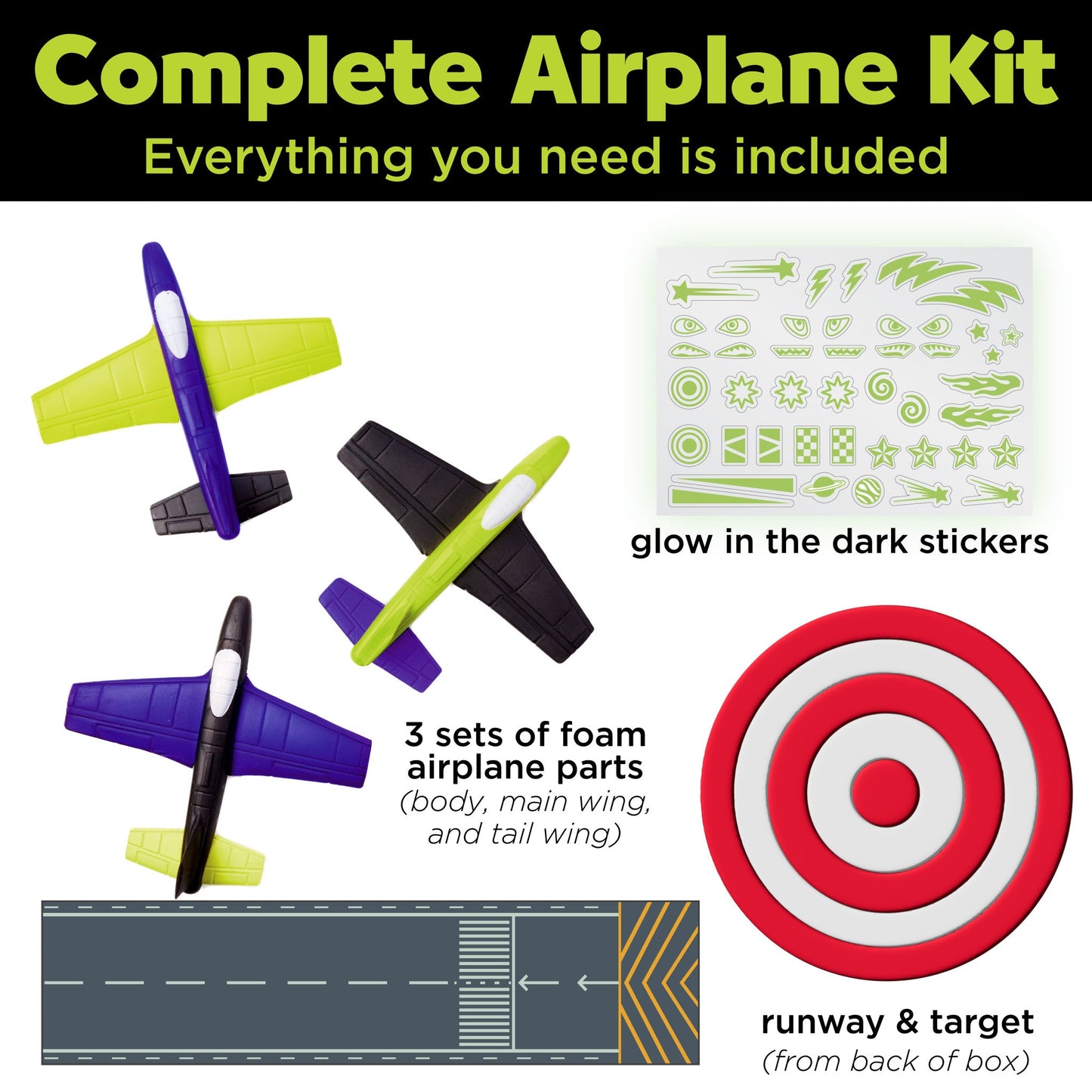Stunt Squadron Glow-in-the Dark Foam Fliers