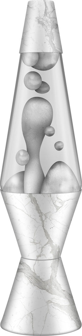 Lava Lamp Carrara Marble/Metallic Silver/Clear 14.5"