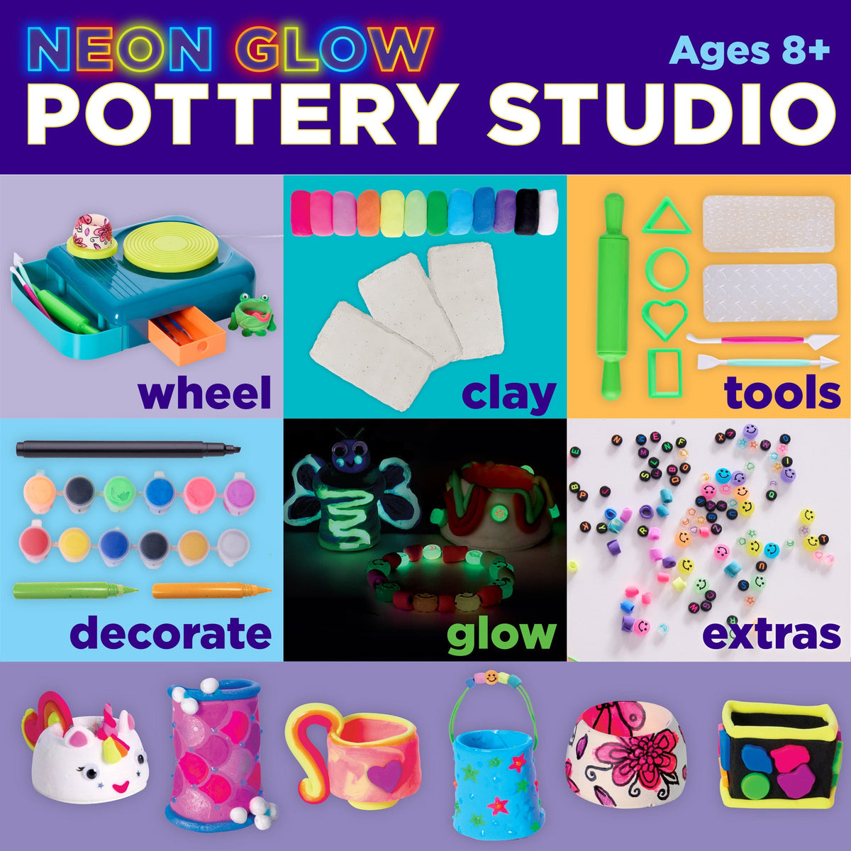 Neon Glow Pottery Studio