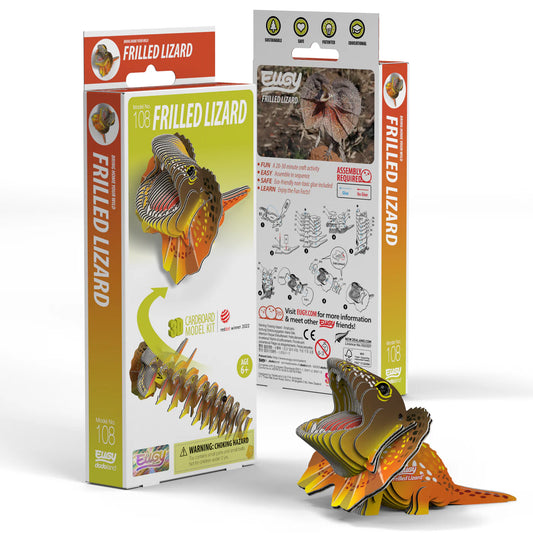 Eugy Frilled Lizard 3D Cardboard Model Kit