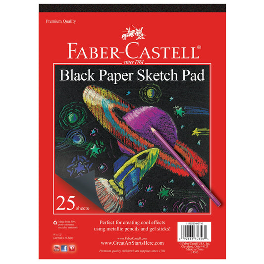 Black Paper Pad 9X12" 25 sheets