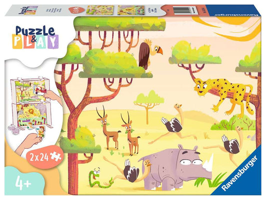 Puzzle & Play: Safari Time 2X24pc