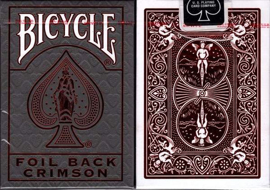 Foil Back Crimson Playing Cards