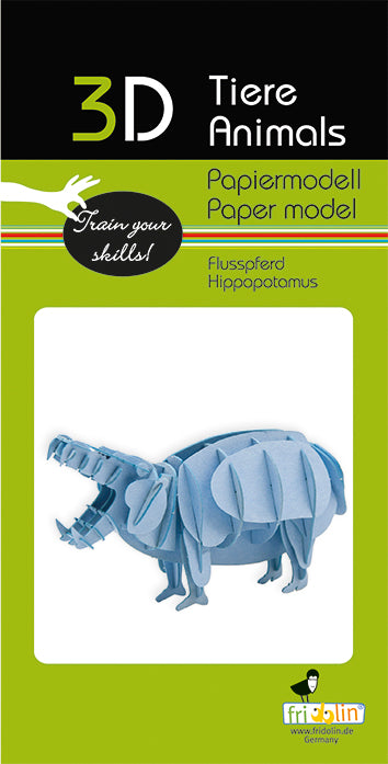 3D Paper Model Hippo