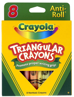 Anti-Roll Traingular Crayons (8 pc)