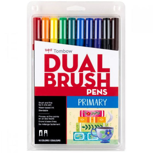 Dual Brush Pens Primary 10pc
