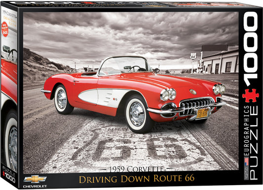 59 Corvette Driving Down Route 66 1000pc