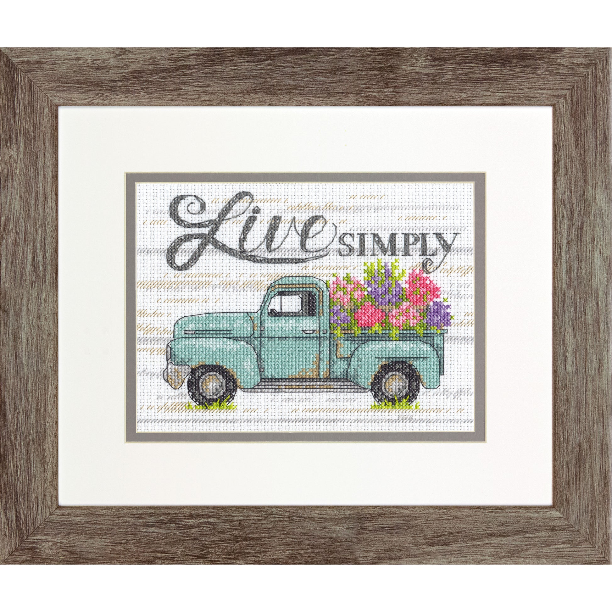 Flower Truck 7X5" Counted Cross Stitch