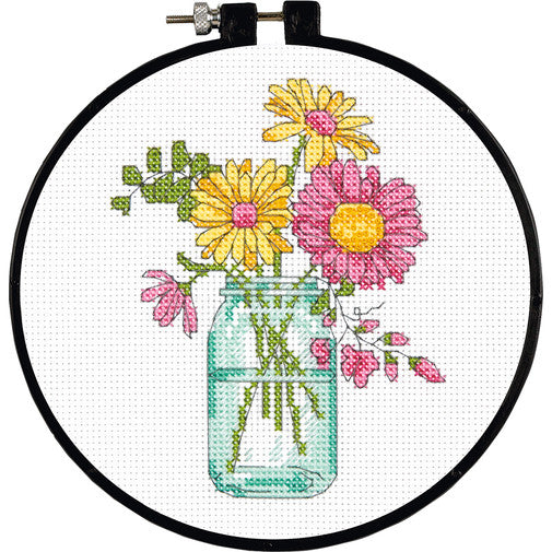 Summer Flowers Counted Cross Stitch Kit 6"