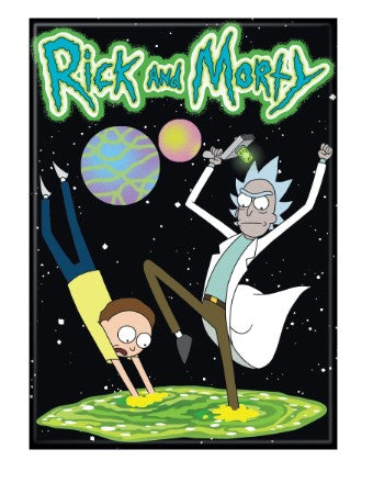 Rick & Morty on Green Magnet