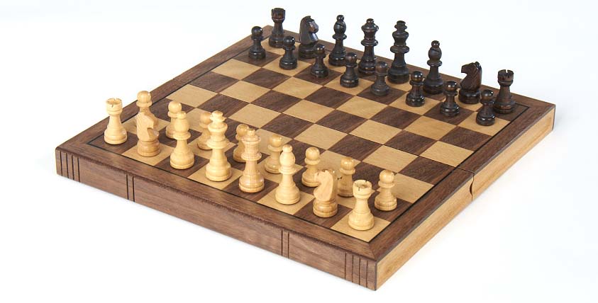 Walnut Wooden Book Style Chess Set
