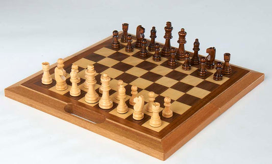 Wooden Chess Set with Folding Handle
