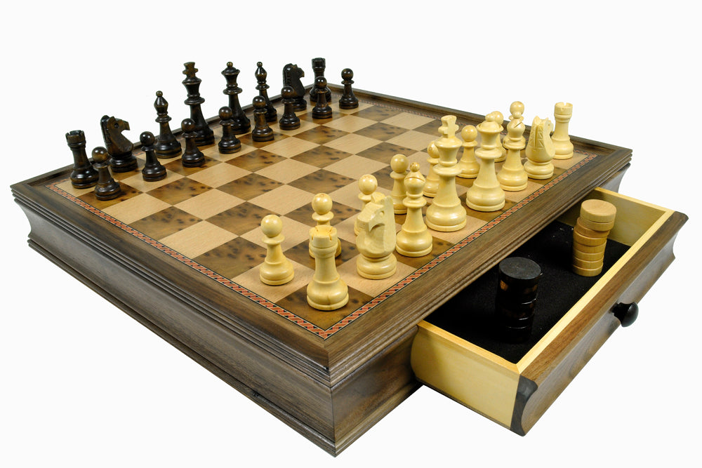 Chess & Checkers Walnut Box Set (Additional Freight Charges)