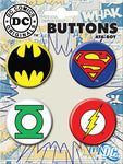 DC Comic Four Pin Buttons