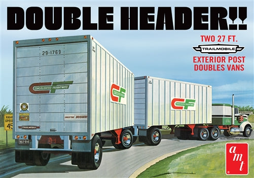 Double Header Tandem Van Trailers 1/25