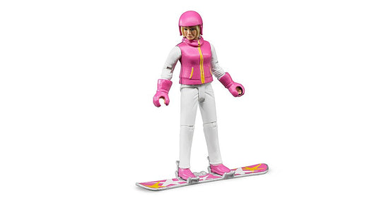 Woman Snowboarder with Accessories